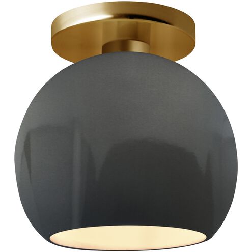 Radiance LED 10 inch Gloss Grey and Brushed Brass Semi Flush Ceiling Light