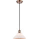 Ballston Orwell LED 8 inch Antique Copper Mini Pendant Ceiling Light in Matte White Glass, Ballston