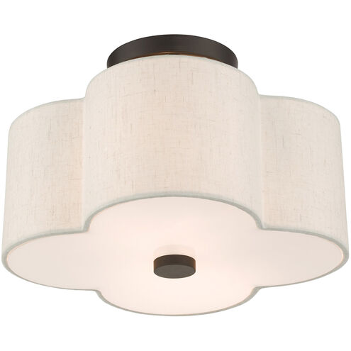 Solstice 2 Light 13 inch English Bronze Semi Flush Ceiling Light