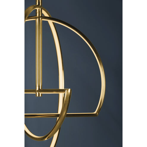 Welland LED 28 inch Aged Brass Chandelier Ceiling Light