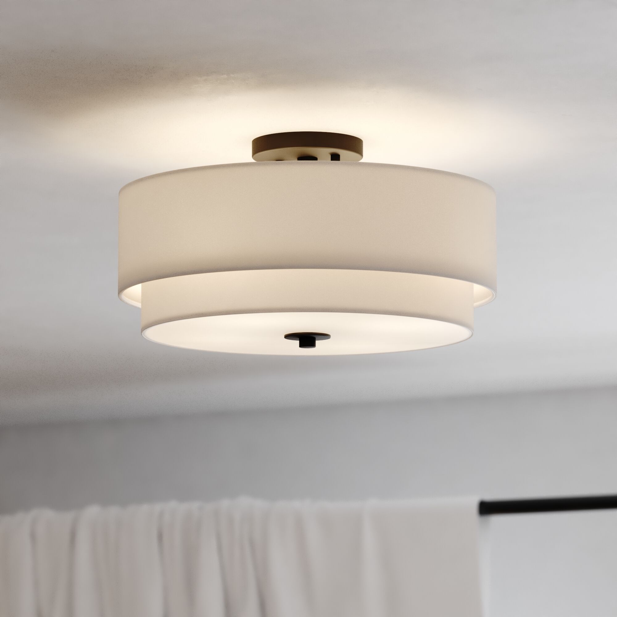 Burnaby LED 16 inch Black Semi-Flush Mount Ceiling Light