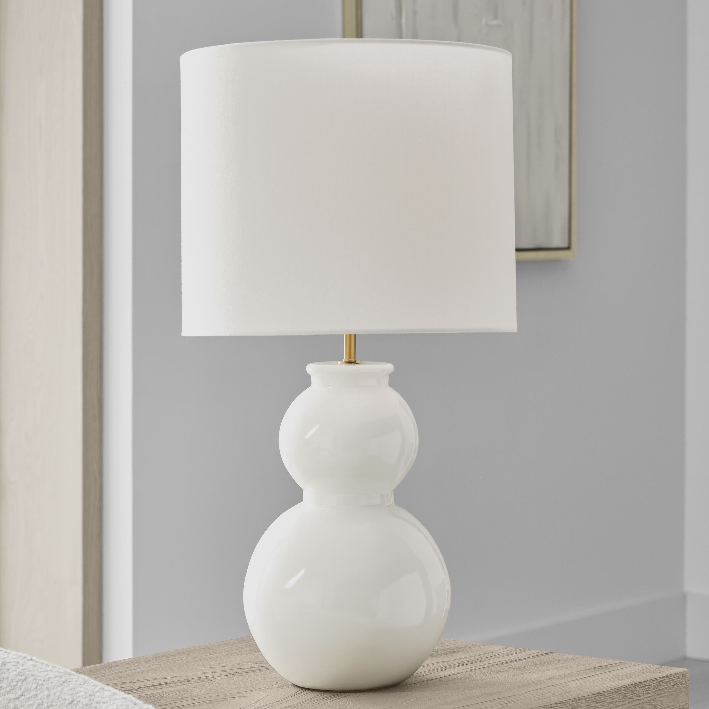 Drew & Jonathan Buckley 27.38 inch 9.00 watt Gloss White Table Lamp Portable Light