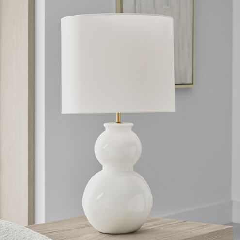 Drew & Jonathan Buckley 27.38 inch 9.00 watt Gloss White Table Lamp Portable Light