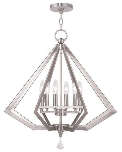 Diamond 6 Light 25 inch Brushed Nickel Chandelier Ceiling Light