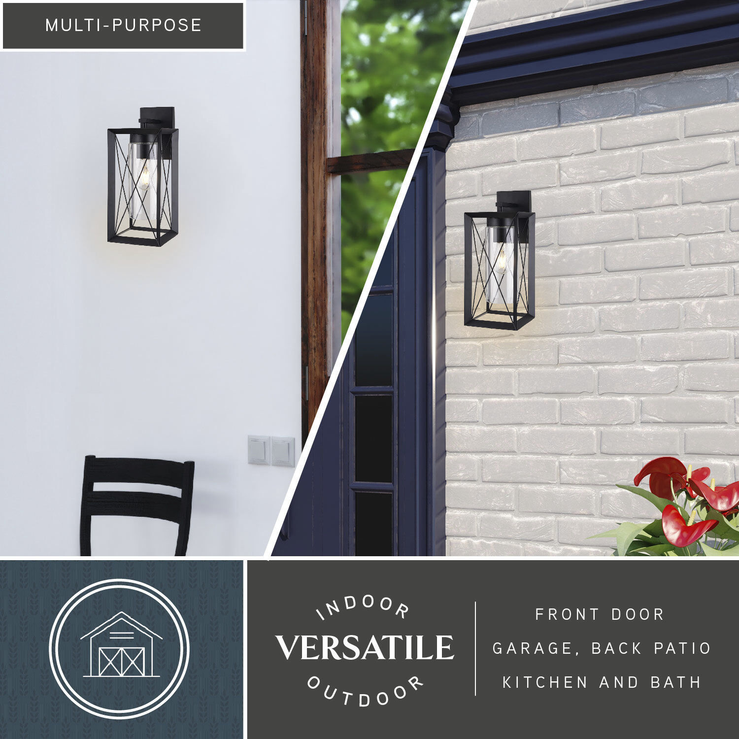 Milton 1 Light 16.75 inch Matte Black Outdoor Wall Lantern
