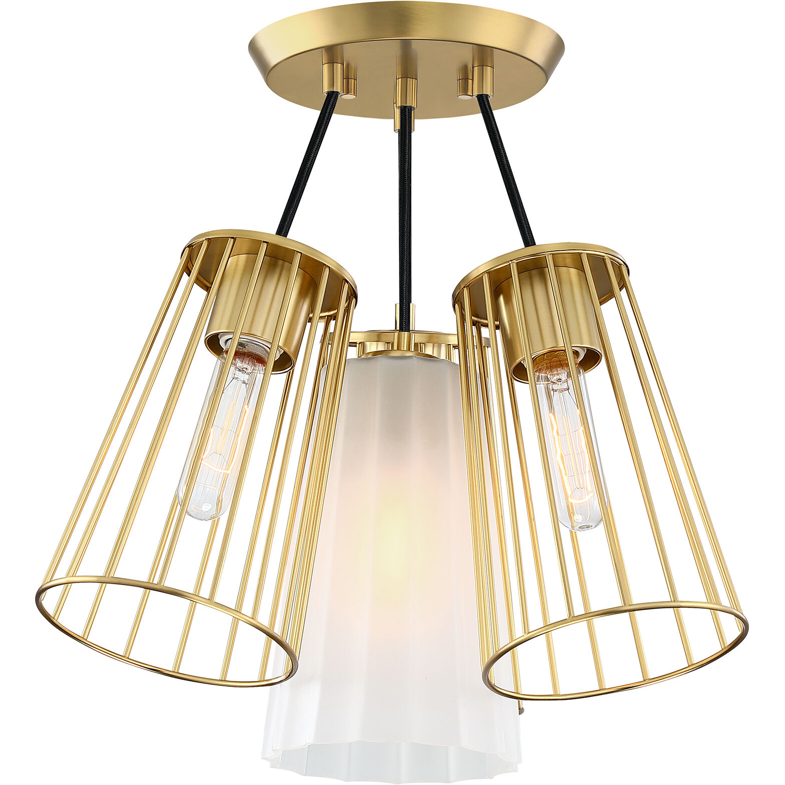 Liana 4 Light 17.5 inch Brushed Gold Semi Flush Mount Ceiling Light