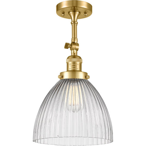 Franklin Restoration Seneca Falls 1 Light 10 inch Satin Gold Semi-Flush Mount Ceiling Light, Franklin Restoration