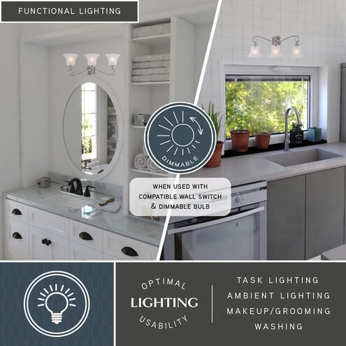 Monrovia LED 26 inch Brushed Nickel Bathroom Light Wall Light