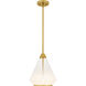 Haze 1 Light 10.5 inch Brushed Gold Mini Pendant Ceiling Light, Small