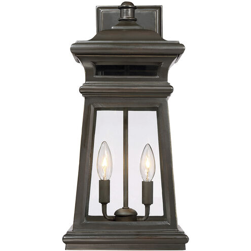 Taylor 2 Light 19.5 inch English Bronze with Gold Outdoor Wall Lantern