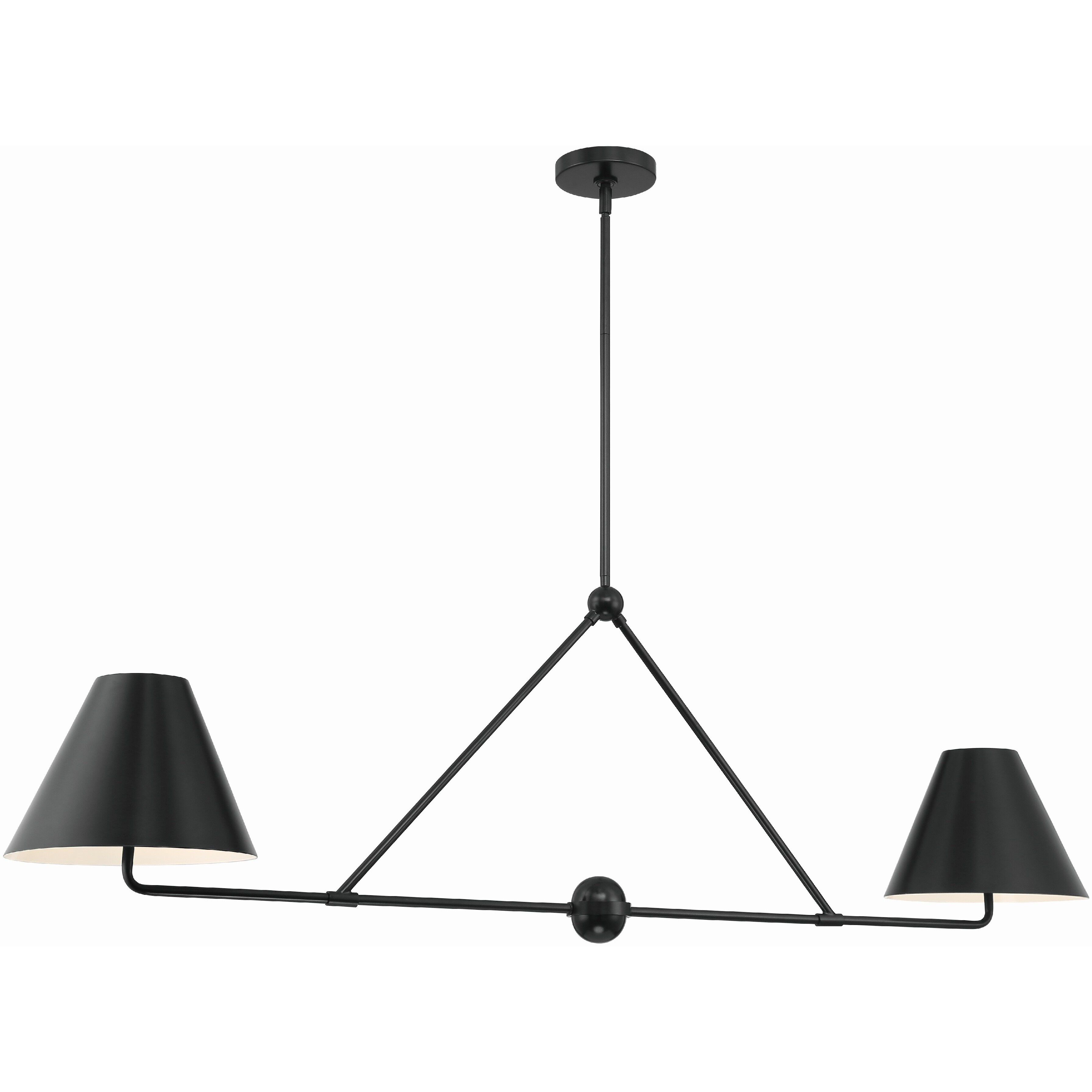 Xavier 4 Light 54 inch Matte Black Linear Chandelier Ceiling Light