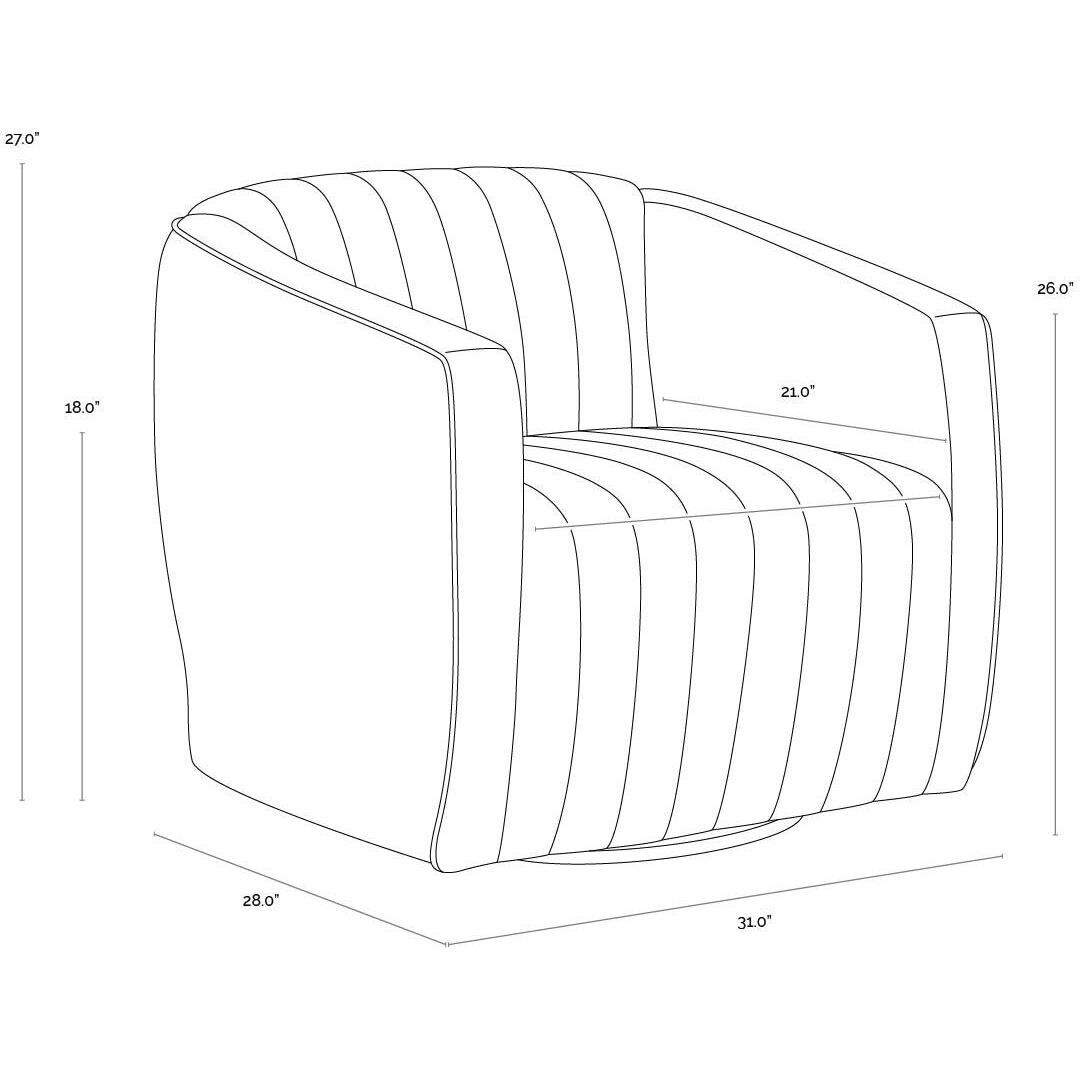 Garrison Abbington Navy Swivel Lounge Chair, Swivel