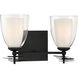 Elowen 2 Light 13.25 inch Dark Matte Black Vanity Wall Light