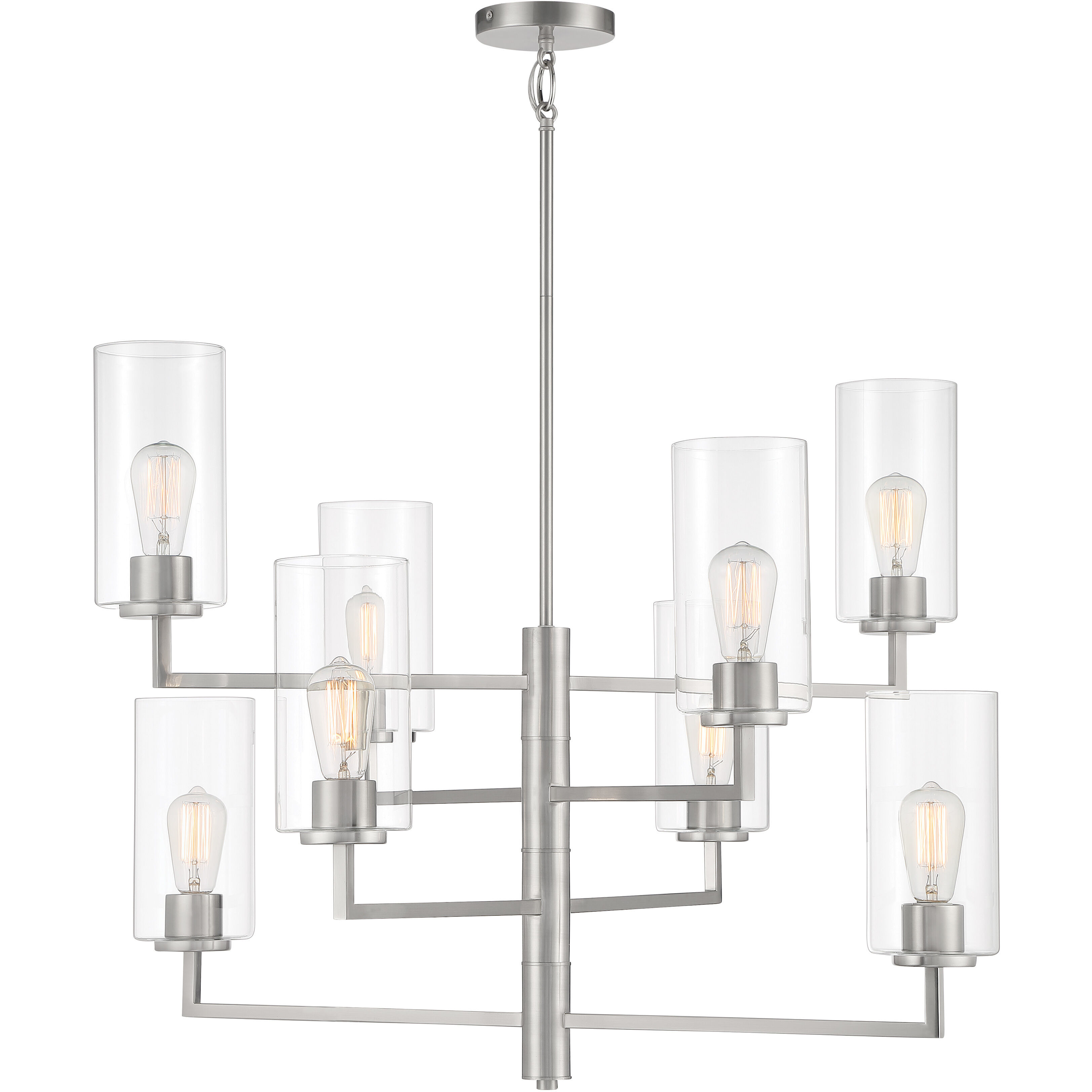 Acacia 8 Light 34.25 inch Brushed Nickel Chandelier Ceiling Light