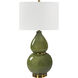 Gourd 30.5 inch 150.00 watt Moss Green Glaze and Antiqued Brass Table Lamp Portable Light