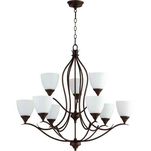 Flora 9 Light 29 inch Oiled Bronze Chandelier Ceiling Light