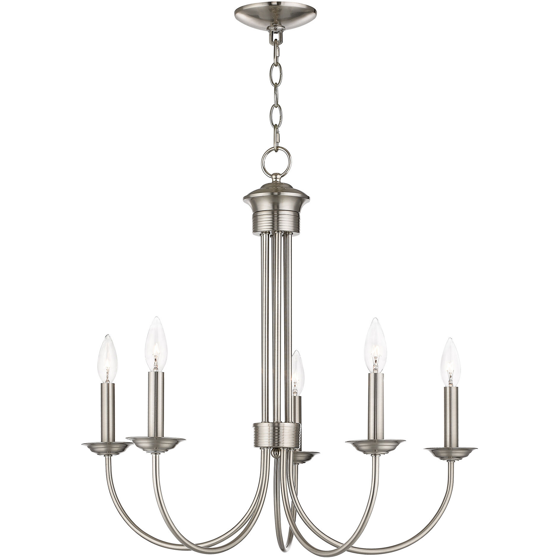 Estate 5 Light 25 inch Brushed Nickel Chandelier Ceiling Light