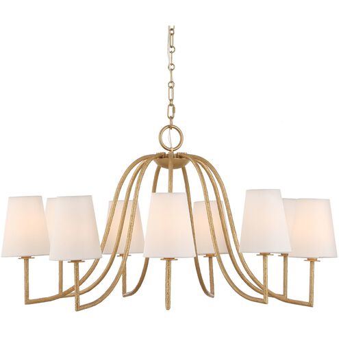 Seville 9 Light 42 inch Textured Gold Chandelier Ceiling Light