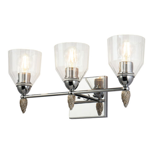 Fun Finial 3 Light 22 inch Polished Chrome Vanity Light Wall Light
