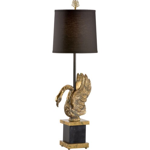 Wildwood 33 inch 100 watt Aged Gold Leaf Table Lamp Portable Light