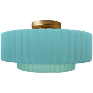 Radiance LED 14.5 inch Reflecting Pool and Brushed Brass Semi Flush Ceiling Light