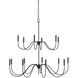 Tirrell 15 Light 45 inch Antique Black Chandelier Ceiling Light, Medium