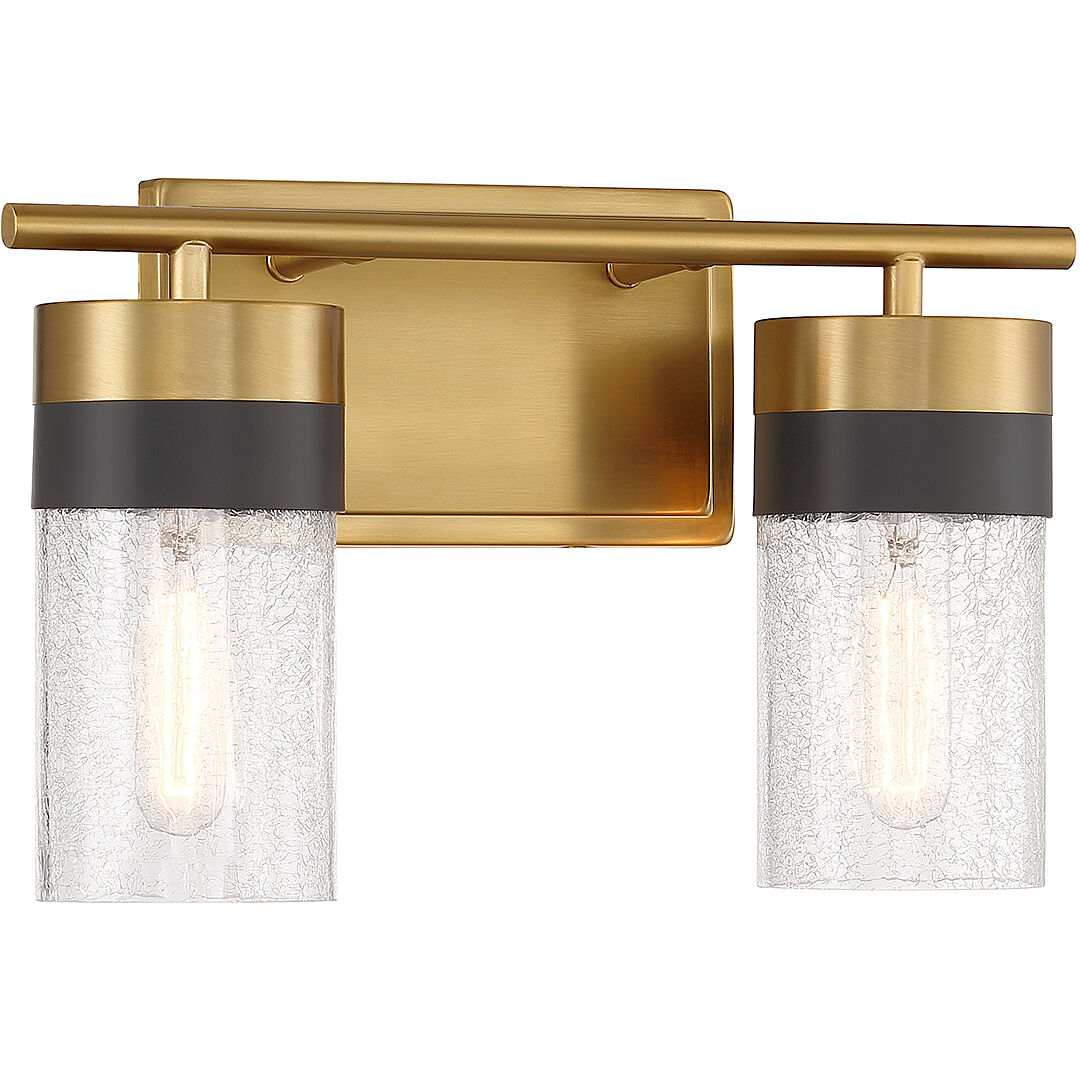 Brickell 2 Light 14 inch Warm Brass Bathroom Vanity Light Wall Light