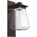 Outdoor Chilled Glass LED Statuary Bronze Outdoor Sconce in 3000K LED, Beacon Arm  