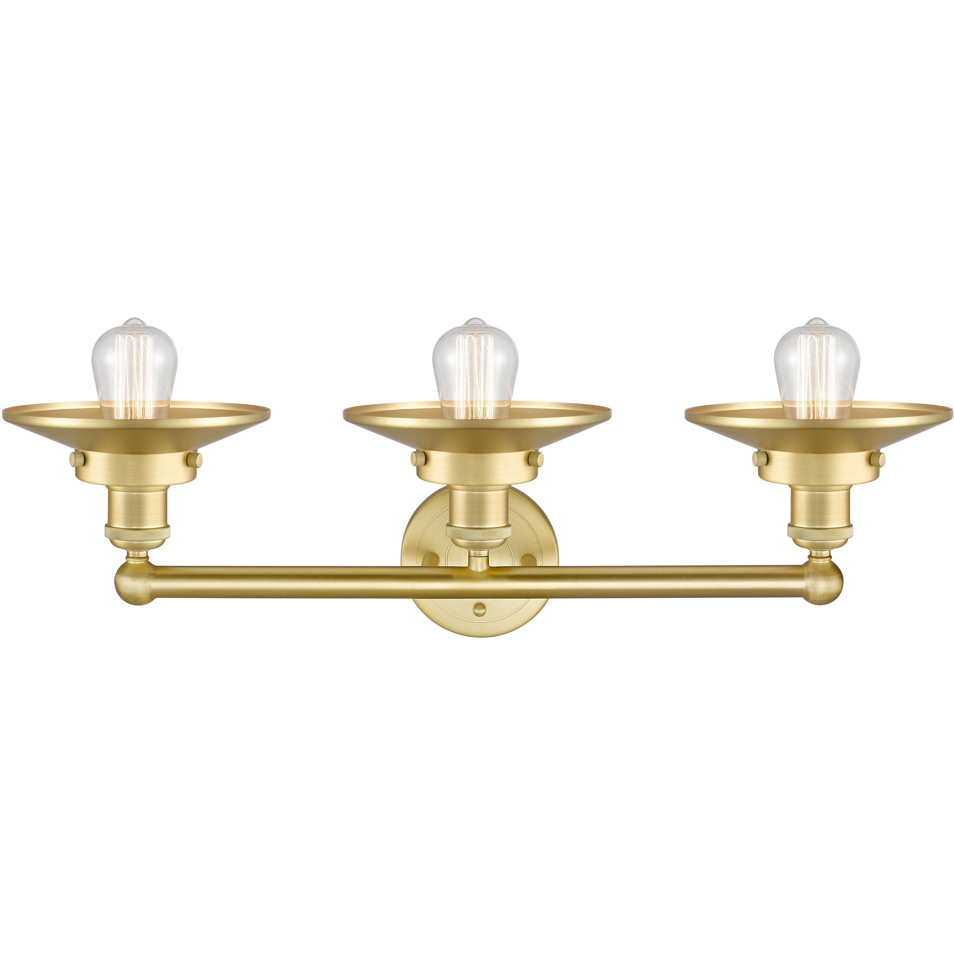 Edison 3 Light 26 inch Satin Gold Bath Vanity Light Wall Light