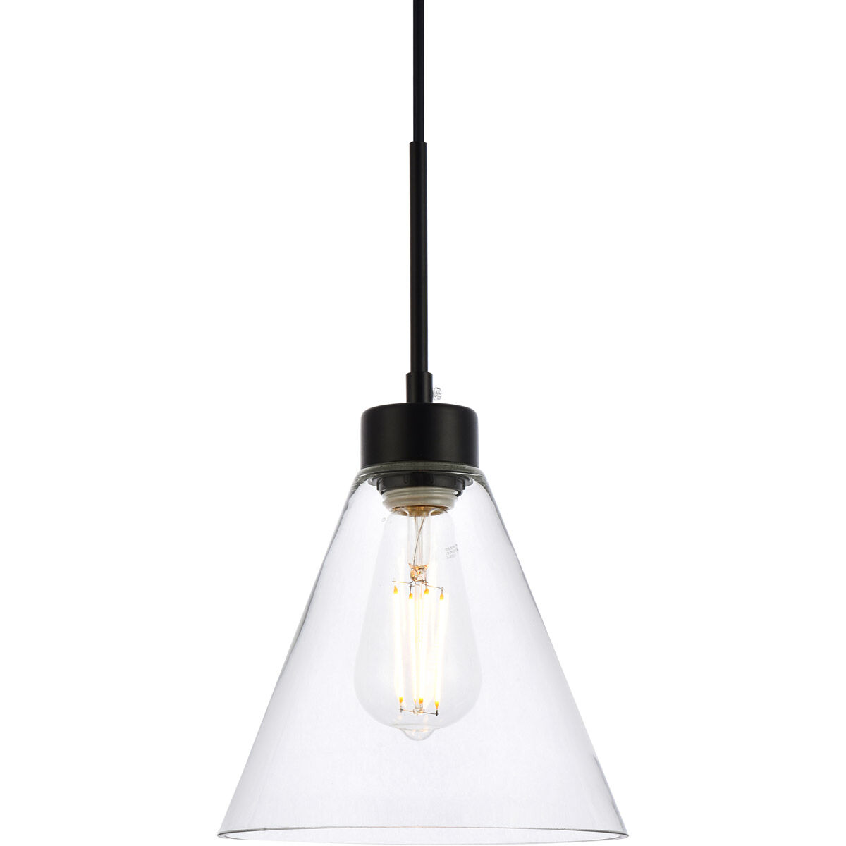 Mera 1 Light 8 inch Black Pendant Ceiling Light