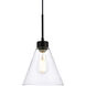 Mera 1 Light 8 inch Black Pendant Ceiling Light