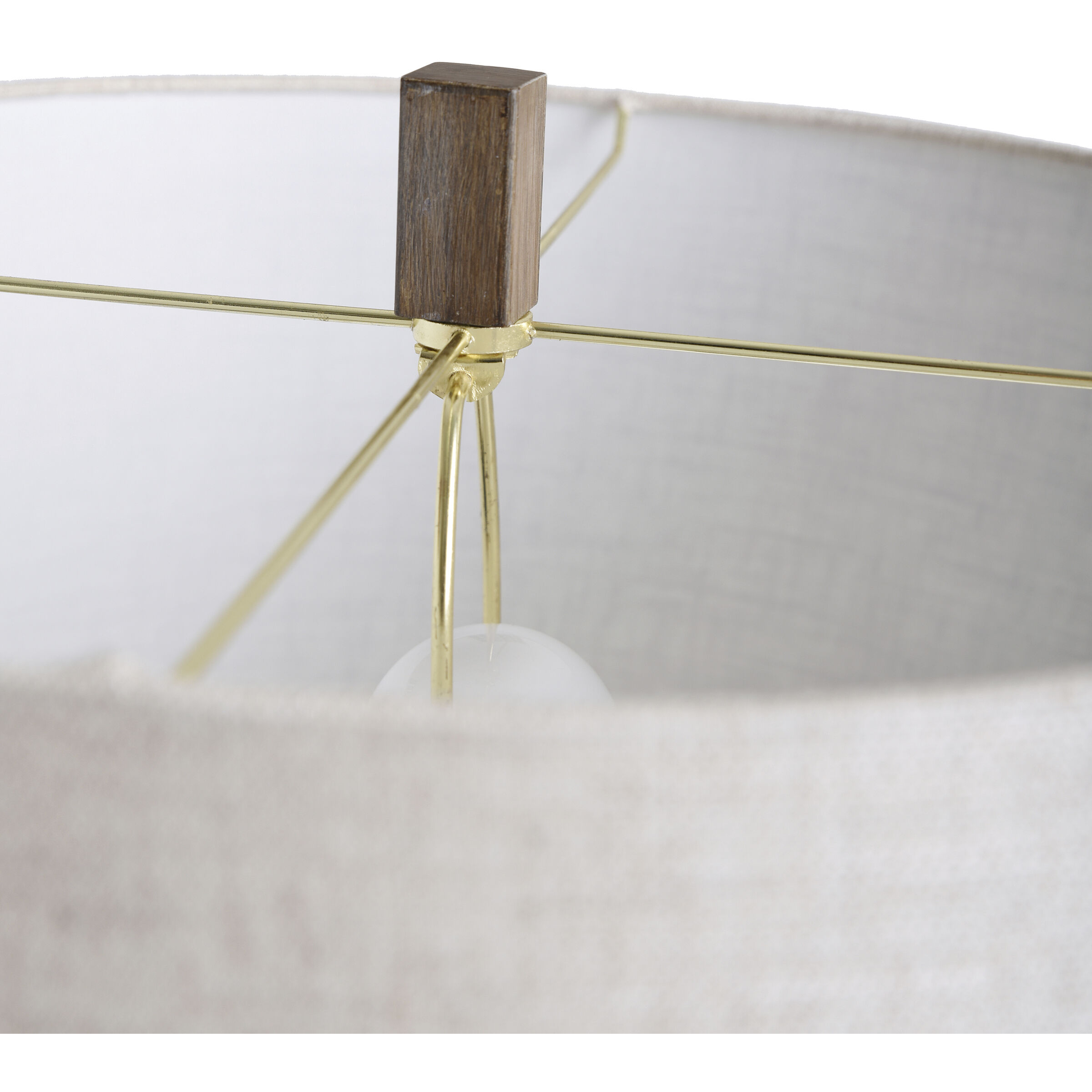 Maconfield 65 inch 150 watt Brass Metal Ring With Moulded Wood Like Accents Floor Lamp Portable Light