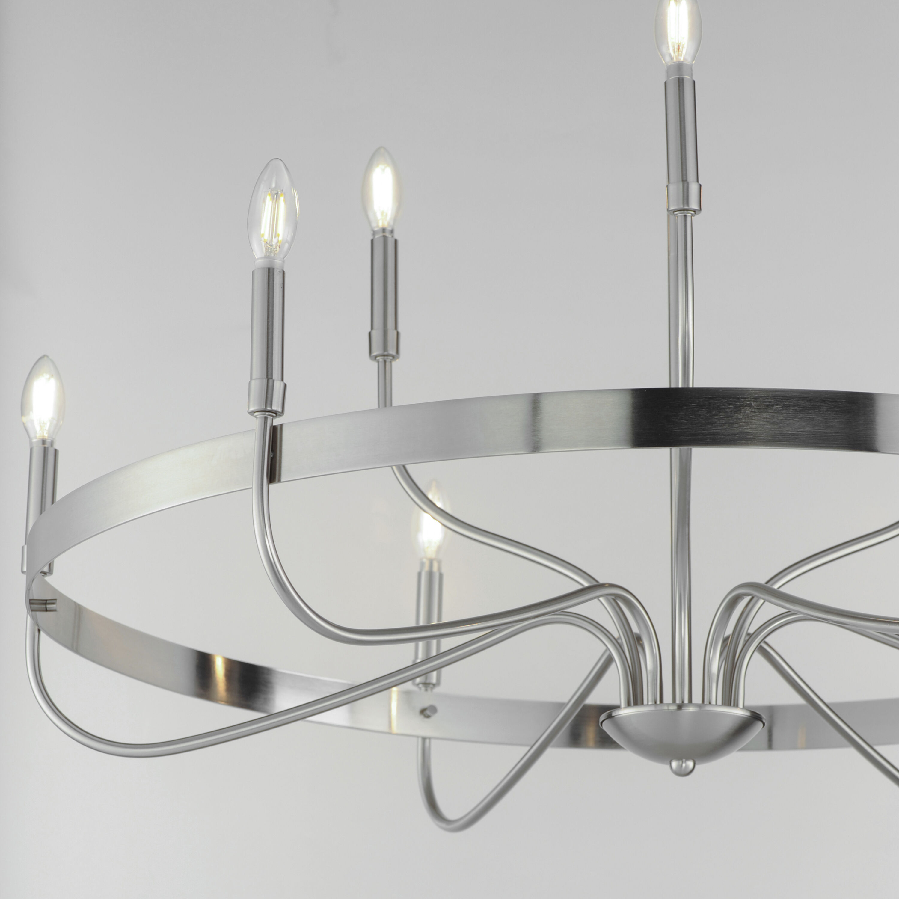 Frankie 9 Light 39.75 inch Satin Nickel Single-Tier Chandelier Ceiling Light