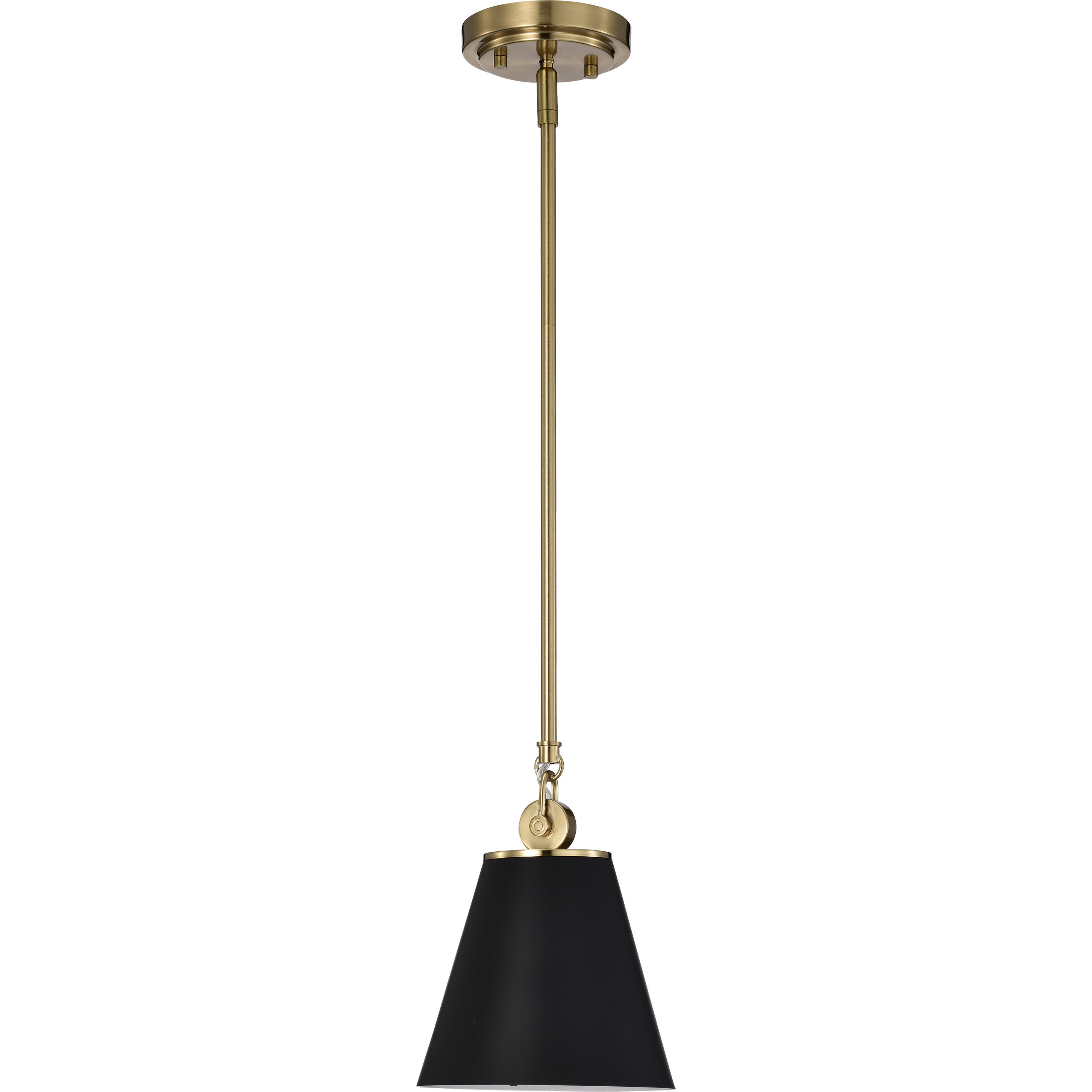 Dover 1 Light 7 inch Black/Vintage Brass Pendant Ceiling Light
