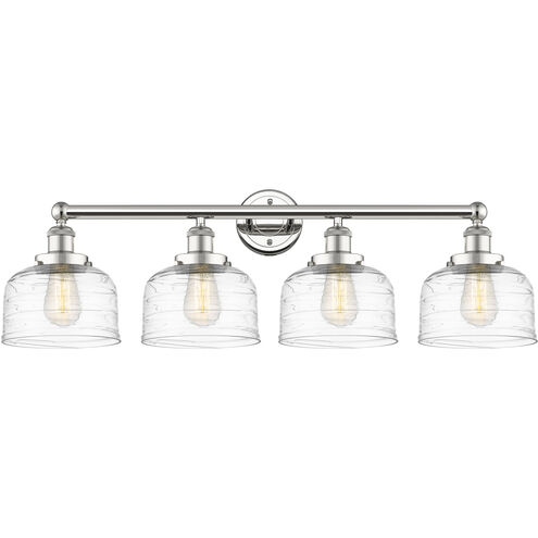 Bell 4 Light 33.5 inch Polished Nickel Bath Vanity Light Wall Light in Clear Deco Swirl