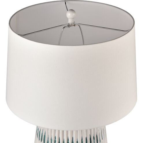 Devon 32 inch 9 watt White with Blue Table Lamp Portable Light