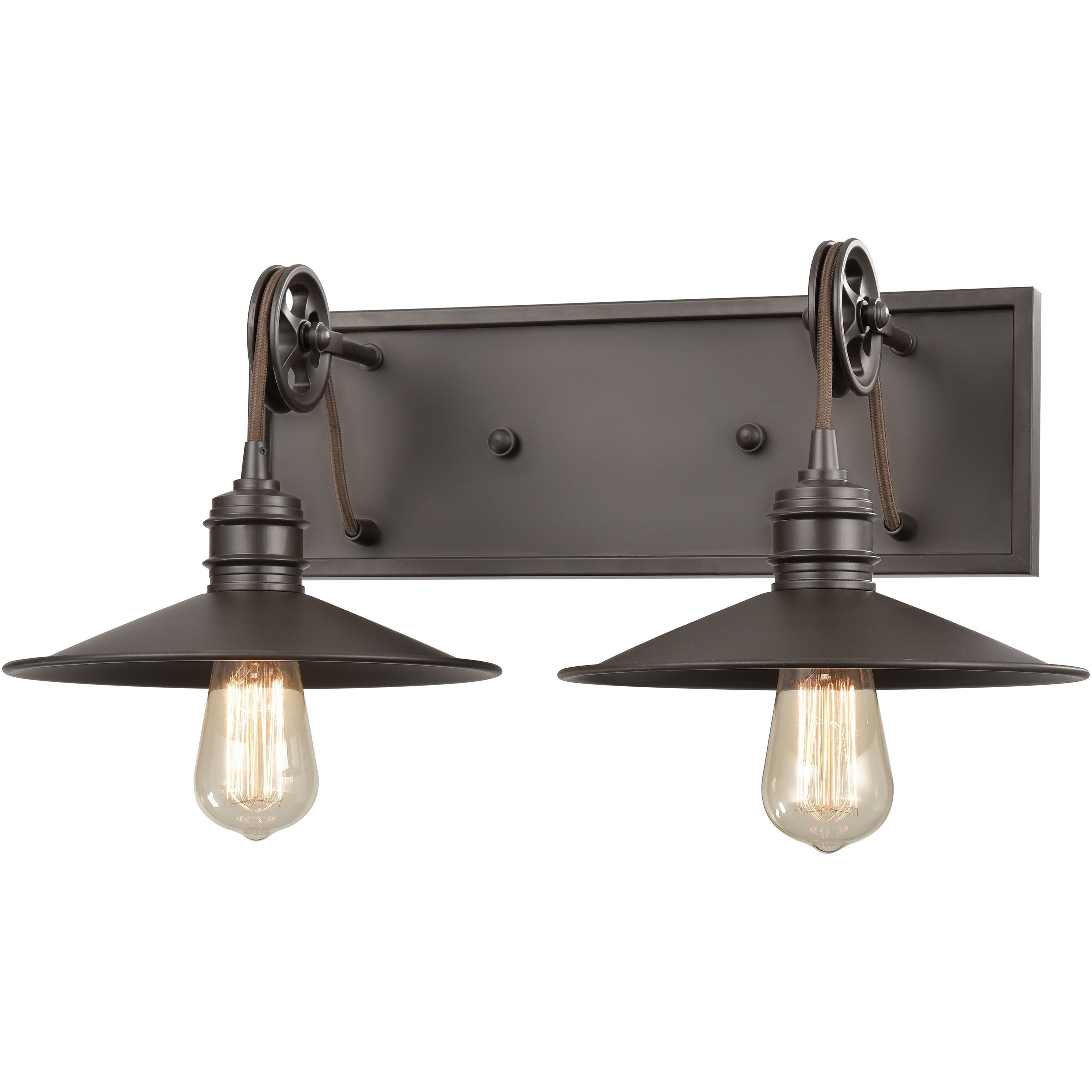 Spindle Wheel 2 Light 20 inch Oil Rubbed Bronze Vanity Light Wall Light