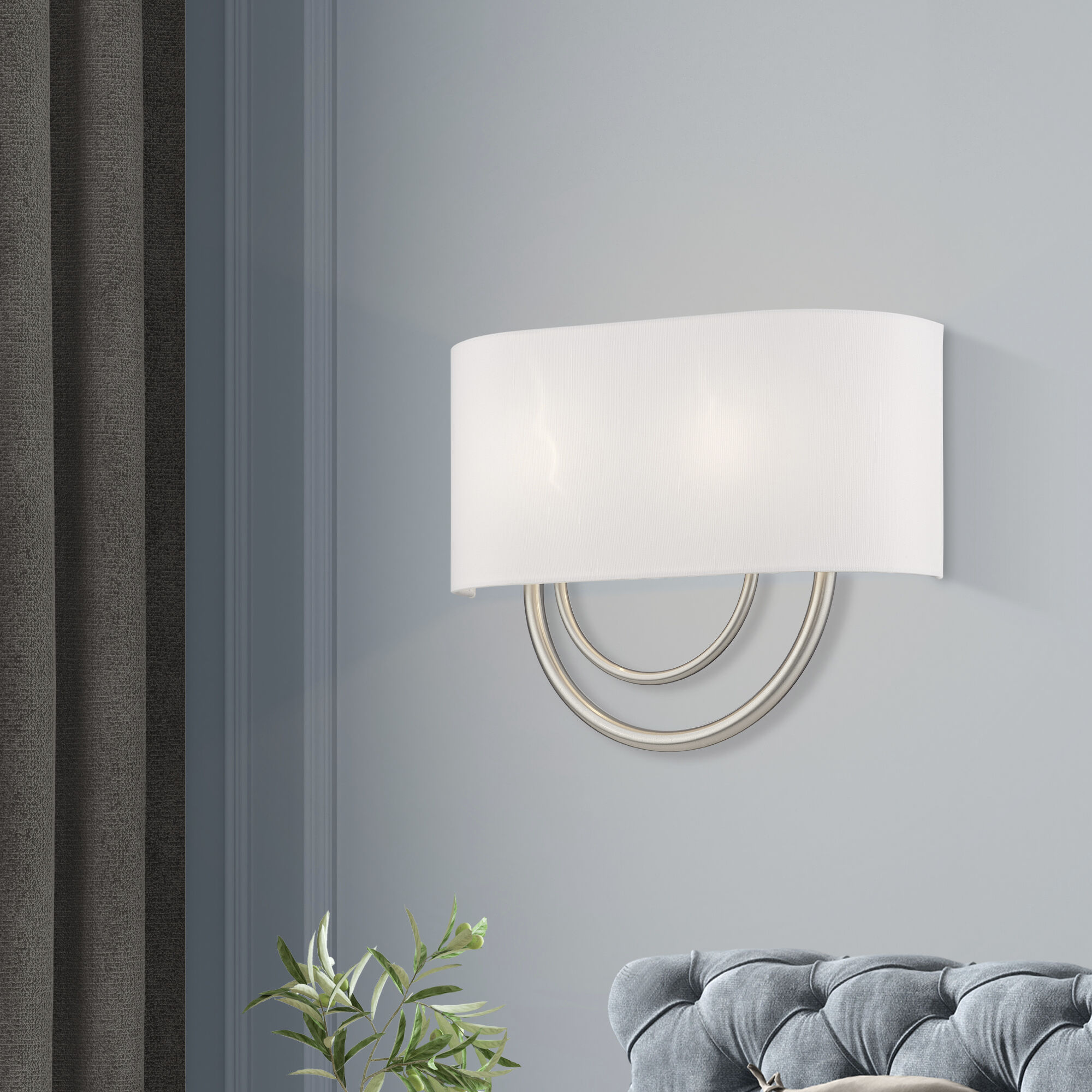 Stratton 2 Light 15 inch Brushed Nickel ADA Wall Sconce Wall Light