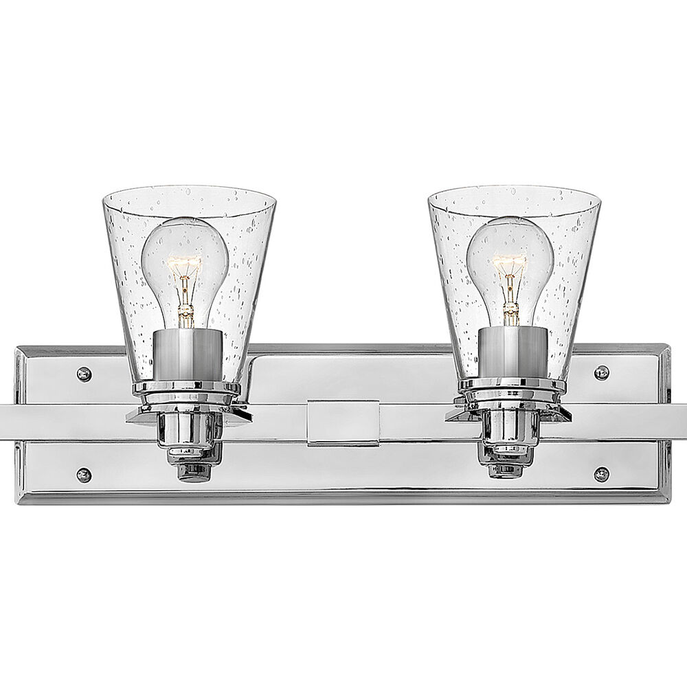 Avon 6 Light 48 inch Chrome Vanity Light Wall Light in Clear Seedy