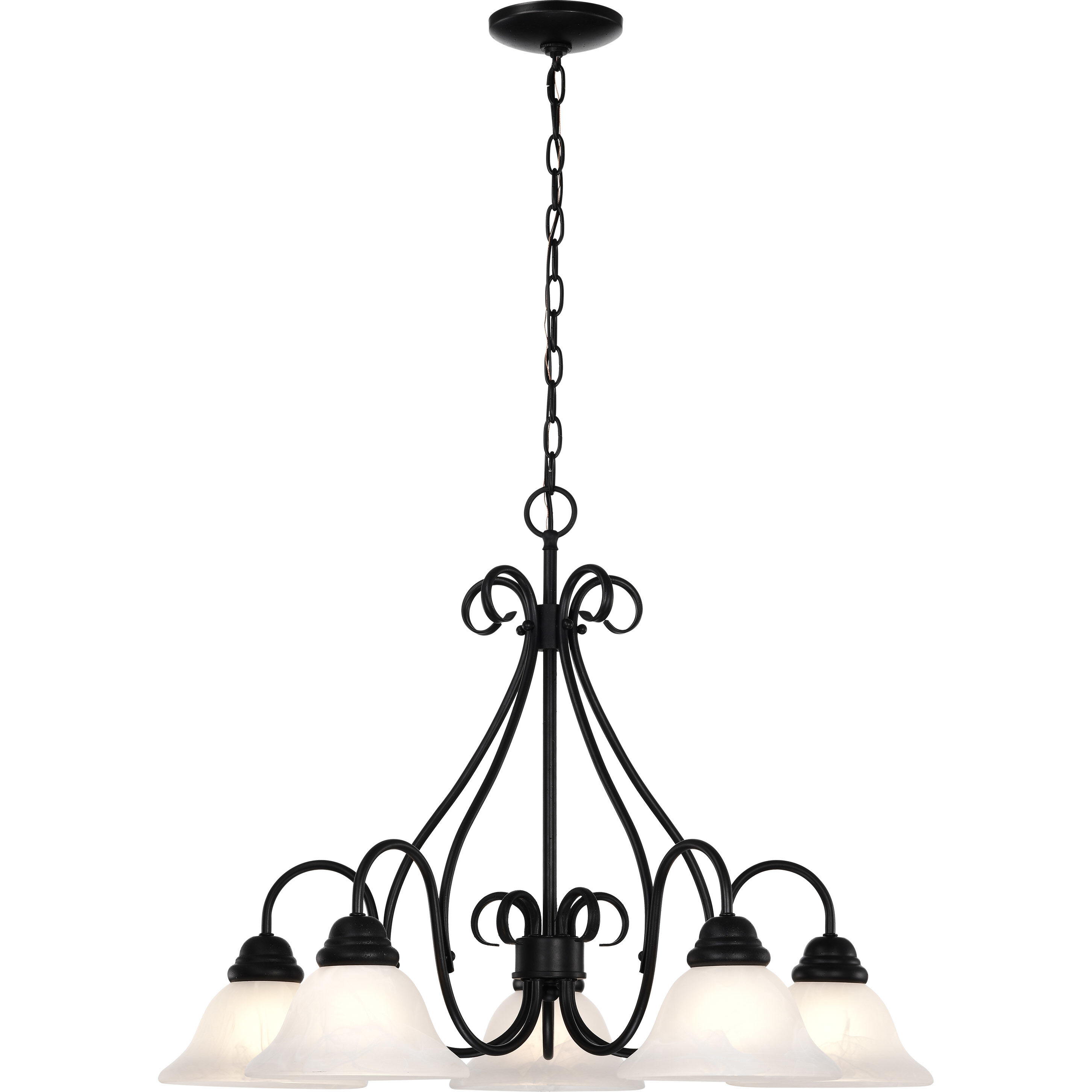Castillo 5 Light 28 inch Textured Black Chandelier Ceiling Light