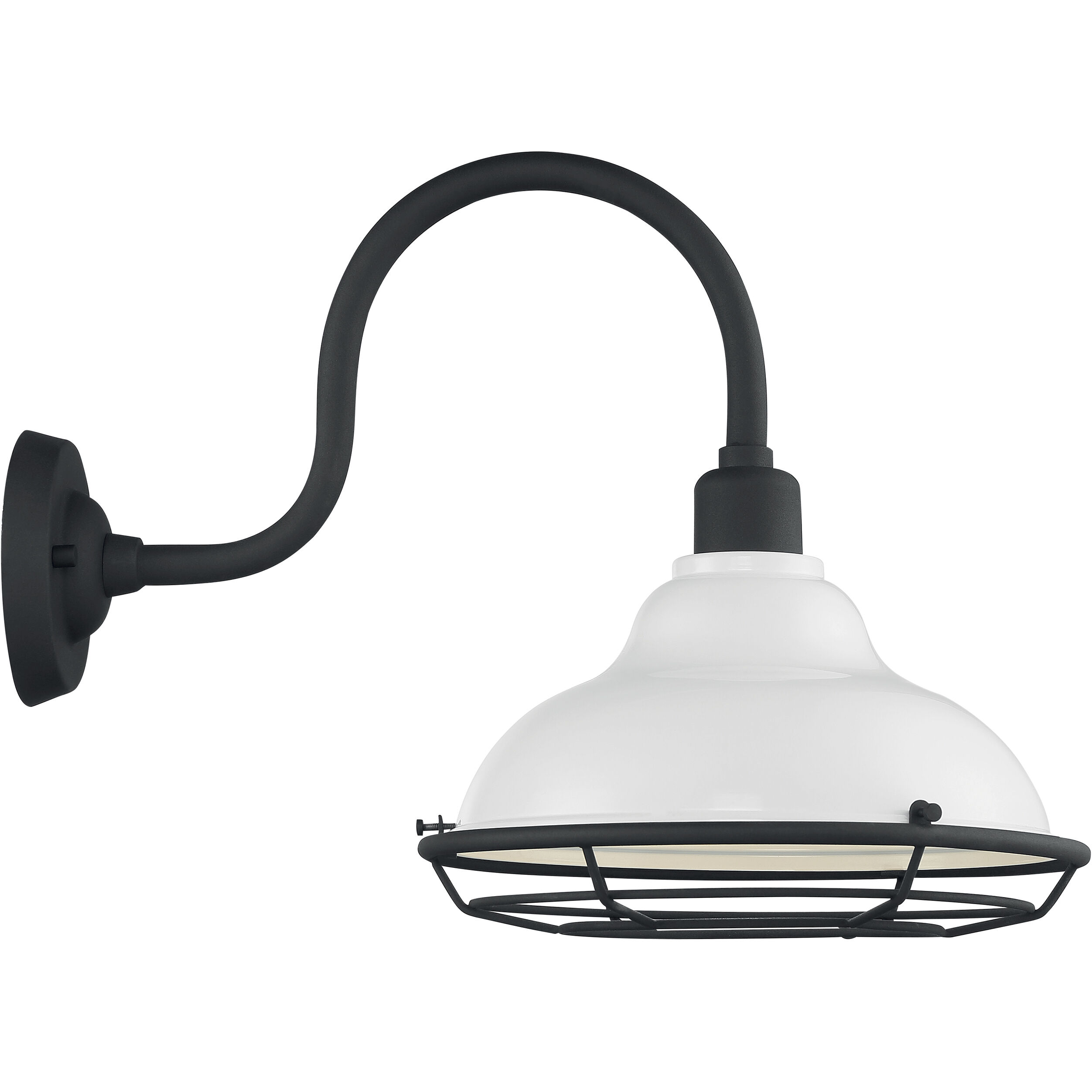 Newbridge 1 Light 14 inch Gloss White and Textured Black Outdoor Wall Fixture