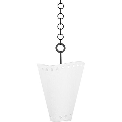 Visalia 1 Light 14.25 inch Forged Iron/ Gesso White Pendant Ceiling Light