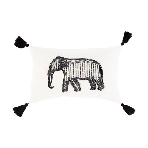 Laos 22 X 14 inch White/Black Pillow Cover