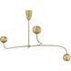 Anthos 4 Light 54 inch Unlacquered Brass Linear Pendant Ceiling Light