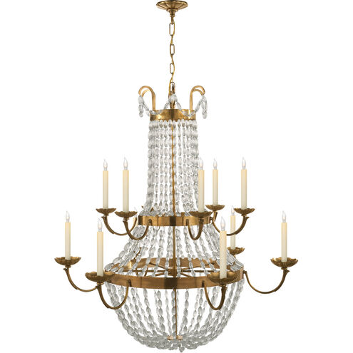 Chapman & Myers Paris Flea Market 12 Light 39.5 inch Antique-Burnished Brass Chandelier Ceiling Light, Grande