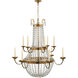 Chapman & Myers Paris Flea Market 12 Light 39.5 inch Antique-Burnished Brass Chandelier Ceiling Light, Grande