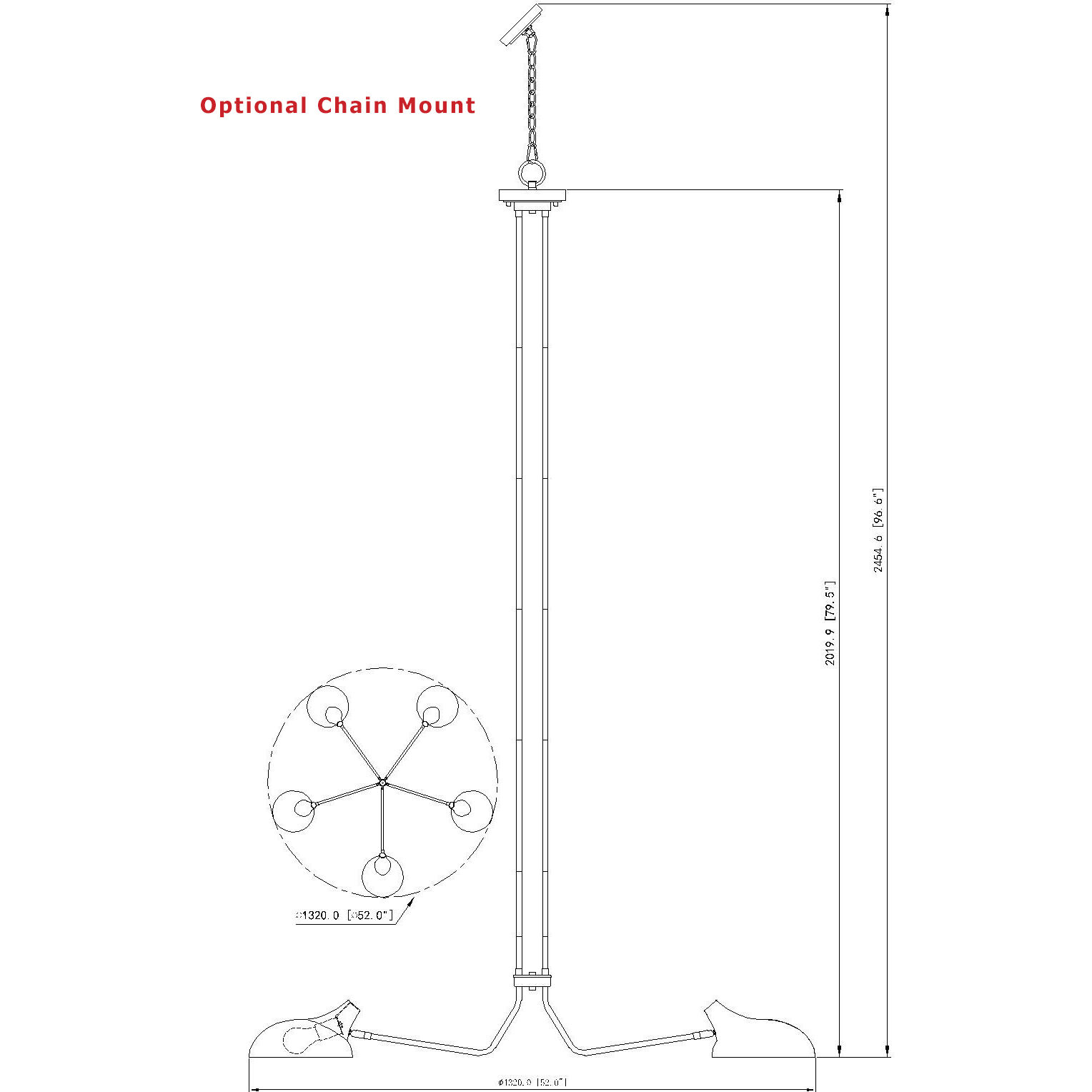 Bellamy 5 Light 52 inch Matte Black Chandelier Ceiling Light