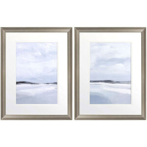 Waterside Blue and Black and White and Gray Framed Art