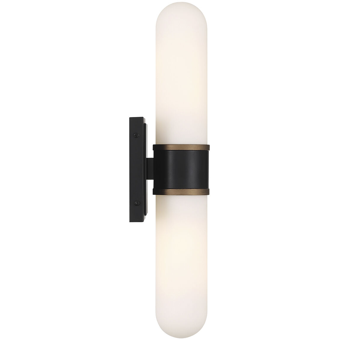 Capsule Wall Sconce Wall Light in Matte Black and Textured Gold