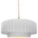 Radiance Collection - Pleated Tier Pendant Ceiling Light in Brushed Nickel, Replaceable Bulb, Beige Twist Cord, Gloss White (outside and inside of fixture), 14.5W x 5.25H, Form+Finish+Function